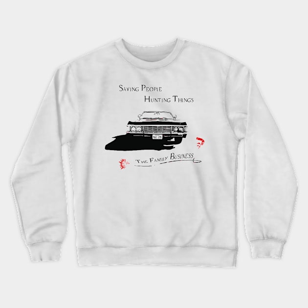 Supernatural - Impala - Saving People Crewneck Sweatshirt by olivergraham